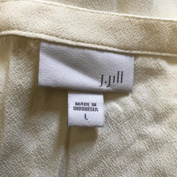 J.Jill | Ivory Crepe Tunic Top Size Large Button Down Blouse - Picture 4 of 6